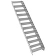 Galvanised adjustable staircase with 12 sections, 600mm wide, featuring textured steps for enhanced grip and stability