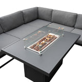 Modular Garden Furniture Set With Fire Pit - Anthracite Grey