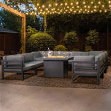 Modular Garden Furniture Set With Fire Pit - Anthracite Grey