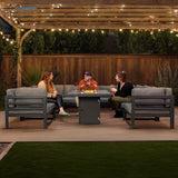 Modular Garden Furniture Set With Fire Pit - Anthracite Grey