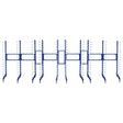 Blue combi spray drying rack trolley featuring five racks and four connectors, designed for efficient drying and organization