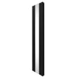 Sleek black flat mirror radiator, 1800mm x 425mm, featuring a smooth reflective surface and modern vertical design for stylish heating