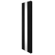 Sleek black oval mirror radiator, 1800mm x 500mm, featuring a modern design with smooth surfaces and a polished reflective finish