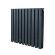 Anthracite grey oval column radiator with a sleek, modern design, featuring smooth, rounded edges and a vertical orientation