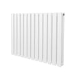 Sleek white oval column radiator with a smooth finish, featuring vertical lines and a compact design, ideal for modern spaces