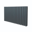 Oval column radiator in anthracite grey, featuring a sleek design with vertical tubes, ideal for modern heating solutions