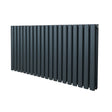 Oval column radiator in anthracite grey, featuring sleek, vertical tubes with a smooth finish, measuring 600mm x 1200mm
