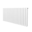 Sleek white oval column radiator measuring 600mm x 1200mm, featuring smooth, vertical fins for efficient heat distribution