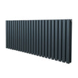 Sleek anthracite grey oval column radiator, 600mm x 1440mm, featuring a modern design with smooth, cylindrical sections and a matte finish