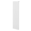 Sleek white oval column radiator, 1600mm x 360mm, featuring smooth vertical lines and a modern design for efficient heating