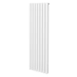 Sleek white oval column radiator, 1600mm x 480mm, featuring vertical fins for efficient heating and a modern design
