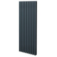 Sleek anthracite grey oval column radiator, 1600mm x 600mm, featuring vertical lines and a modern design for efficient heating