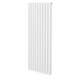 Sleek white oval column radiator, 1600mm x 600mm, featuring vertical fins for efficient heating and a modern design suitable for any space