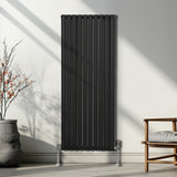 Oval Column Radiator – 1600mm x 600mm – Black