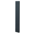 Sleek anthracite grey oval column radiator, 1800mm x 240mm, featuring a smooth finish and modern vertical design for efficient heating