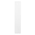 Sleek white oval column radiator, 1800mm x 360mm, featuring smooth vertical lines and a modern design for efficient heating