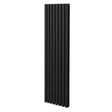 Sleek black oval column radiator, 1800mm x 480mm, featuring vertical lines and a smooth, modern finish for stylish heating solutions