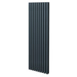Sleek anthracite grey oval column radiator, 1800mm x 600mm, featuring vertical lines and a modern design for stylish heating solutions