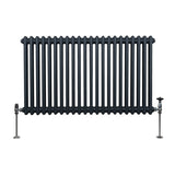 Traditional 2 Column Radiator - 600 x 1012mm - Anthracite Grey