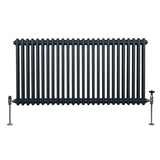Traditional 2 Column Radiator - 600 x 1192mm - Anthracite Grey