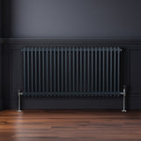 Traditional 2 Column Radiator - 600 x 1192mm - Anthracite Grey
