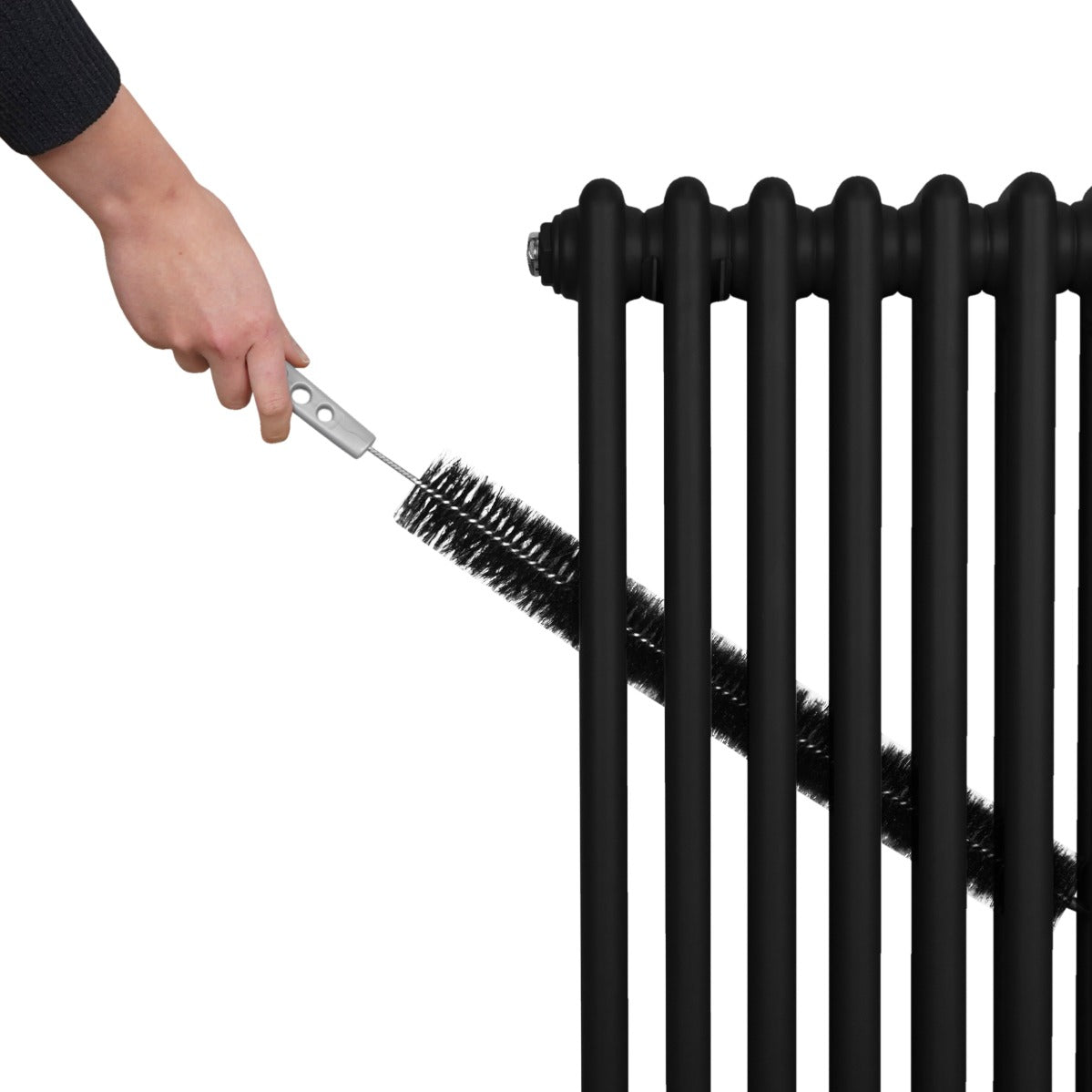 Traditional 2 Column Radiator - 600 x 1192mm - Black