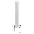 Traditional white 2 column radiator, 1500 x 202mm, featuring a sleek design with smooth, glossy finish and sturdy metal construction