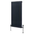 Traditional anthracite grey 2 column radiator, 1500 x 562mm, featuring a sleek vertical design with a smooth, matte finish