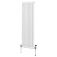 Traditional white 2 column radiator, 1800 x 472mm, featuring a sleek design with smooth surfaces and vertical lines, ideal for heating spaces