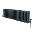 Traditional anthracite grey 3 column radiator, 300 x 1012mm, featuring a sleek, smooth finish and sturdy metal construction