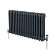 Traditional anthracite grey 3 column radiator, 600 x 832mm, featuring a sleek, textured surface and sturdy metal construction