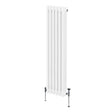 Traditional white 3 column radiator, 1500 x 292mm, featuring smooth, glossy finish and sturdy metal construction with adjustable valves