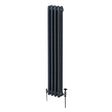Traditional anthracite grey 3 column radiator, 1800 x 202mm, featuring a sleek design with smooth, rounded edges and sturdy metal construction