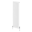 Traditional white 3 column radiator, 1800 x 382mm, featuring a smooth finish and sleek vertical design, ideal for modern interiors