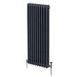 Traditional anthracite grey 3 column radiator, 1800 x 472mm, featuring a sleek, vertical design with a smooth, matte finish