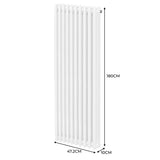 Traditional 3 Column Radiator - 1800 x 472mm - White