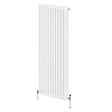 Traditional white 3 column radiator measuring 1800 x 562mm, featuring smooth, vertical lines and sturdy metal construction