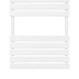 Sleek white flat panel towel radiator, measuring 1200mm x 450mm, features smooth lines and a modern design for stylish heating