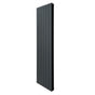Sleek anthracite grey aluminium radiator measuring 1800mm x 475mm, featuring a modern vertical design with smooth, flat panels