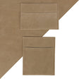 Beige van carpet lining with two matching storage pouches, featuring a soft texture and practical pockets for organization