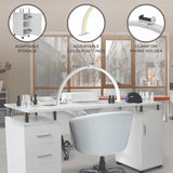 Professional Manicure Table & LED Half Moon Lamp
