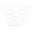 Modern hexagon LED ceiling light fixture in sleek white finish, featuring 14 interconnected hexagonal shapes for a unique design