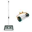 50cm green lawn leveller and aerator with a sturdy aluminum handle and spiked roller for effective soil aeration and leveling