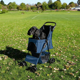 Pet Stroller with Rain Cover – Navy Blue