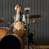 Acoustic Slat Wall Panels x 2 – Anthracite Grey