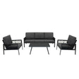 Stylish anthracite grey aluminium 4-piece sofa set featuring a modern design with comfortable cushions and sleek lines
