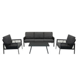 Aluminium 4 Piece Sofa Set - Anthracite Grey
