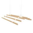 Ceiling pulley clothing airer in ivory with four wooden drying rods, featuring a sleek design and durable rope for easy use