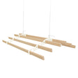 Ivory ceiling pulley clothing airer with four wooden drying bars, featuring a sleek design and sturdy rope for easy use