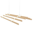 Ivory ceiling pulley clothing airer with wooden drying rods, featuring a sleek design and sturdy construction for efficient drying